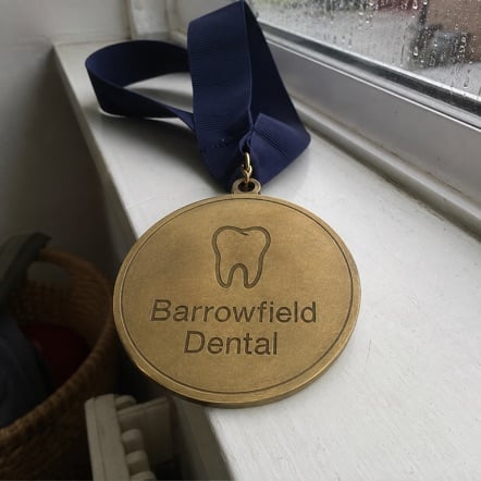 Wrestling medals with logo — customer photo